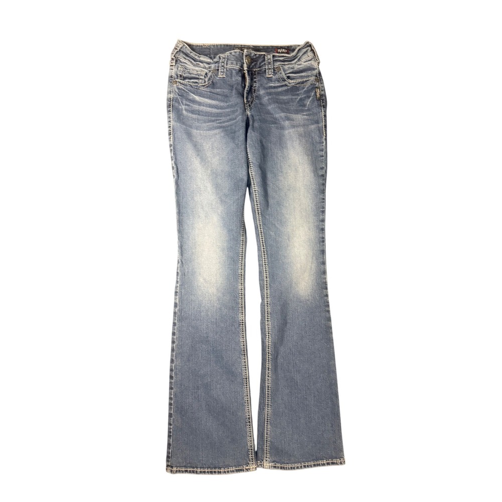 Silver Jeans Co Suki Mid Bootcut Fluid Denim Medium Wash Blue Jeans 32x32